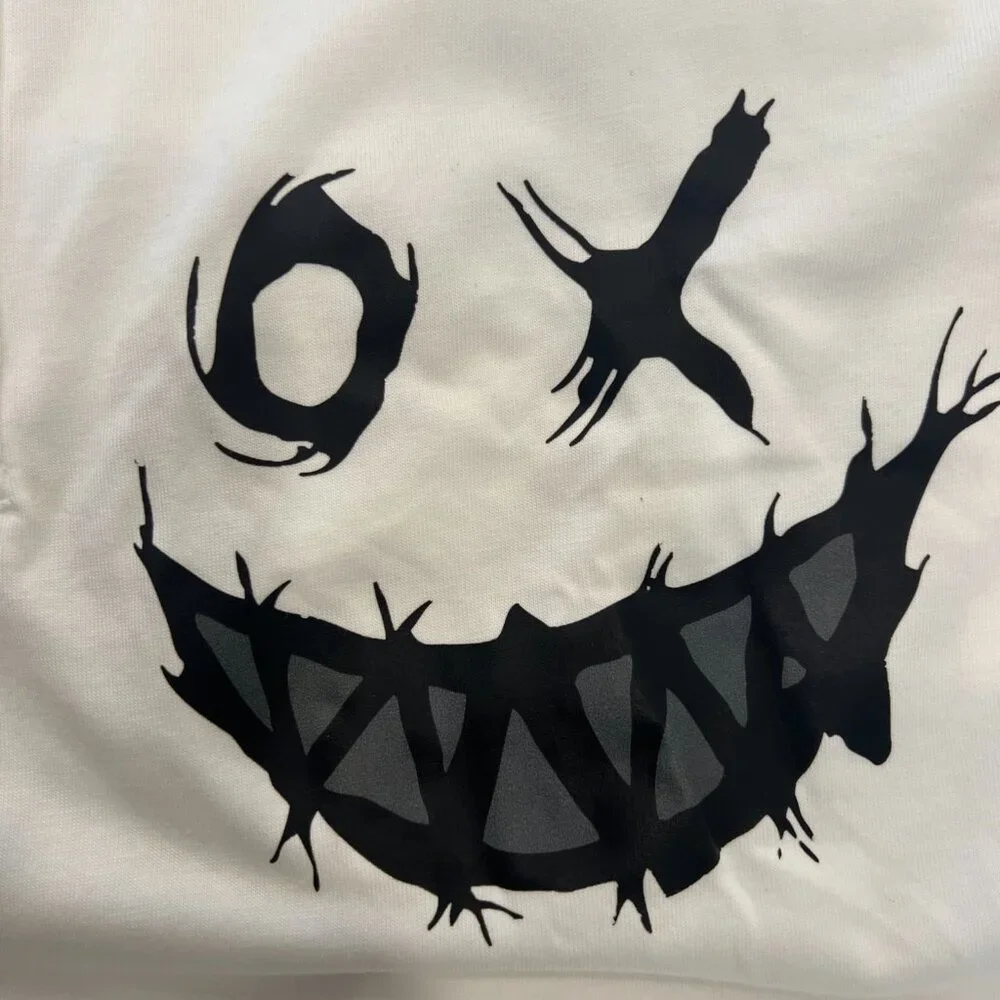 NWT ADOR Graphic Henley Short Sleeve White Tee Size‎ S
